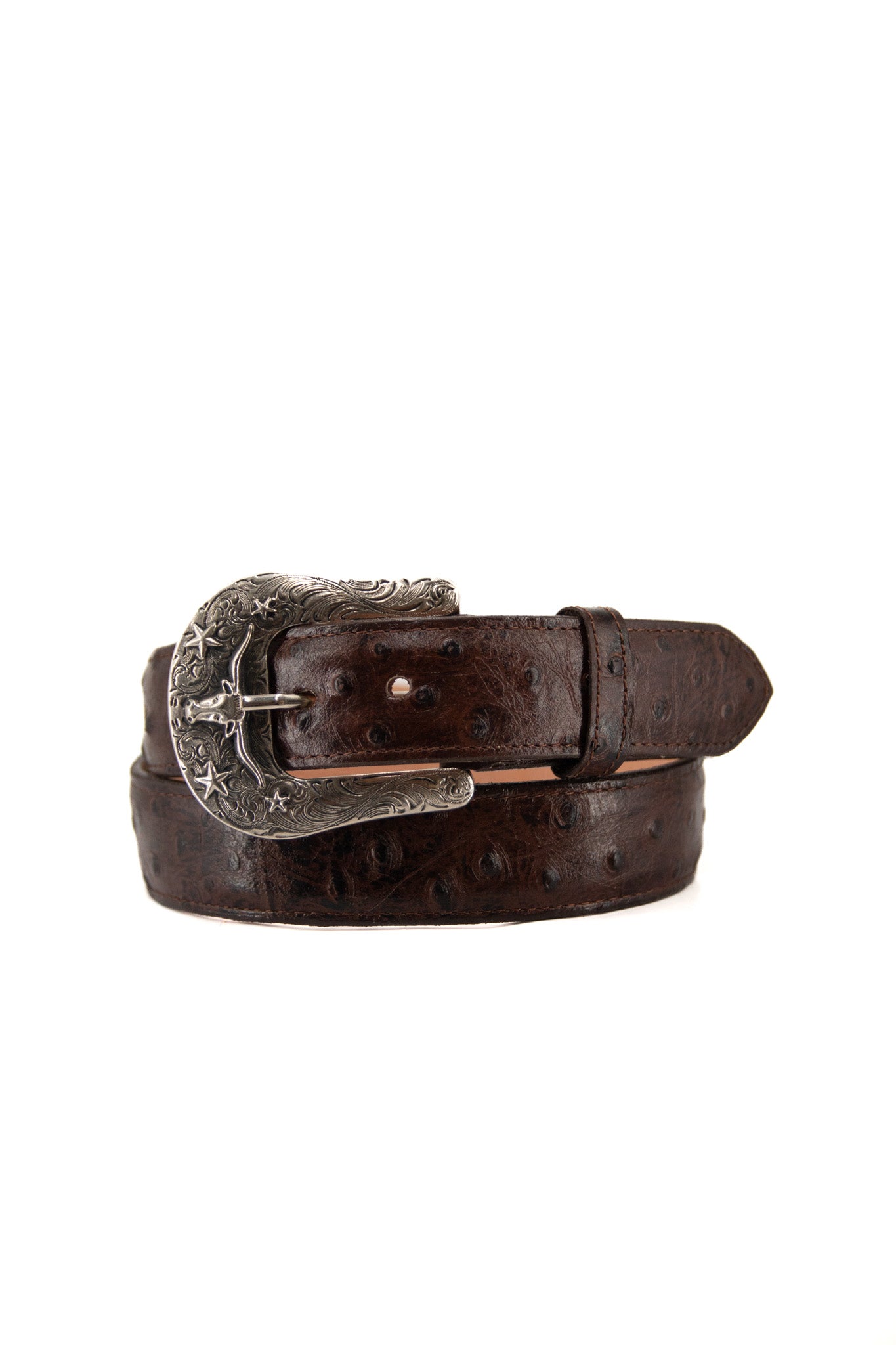 Ostrich Ranch Print Cowboy Belt