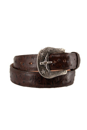 Ostrich Ranch Print Cowboy Belt