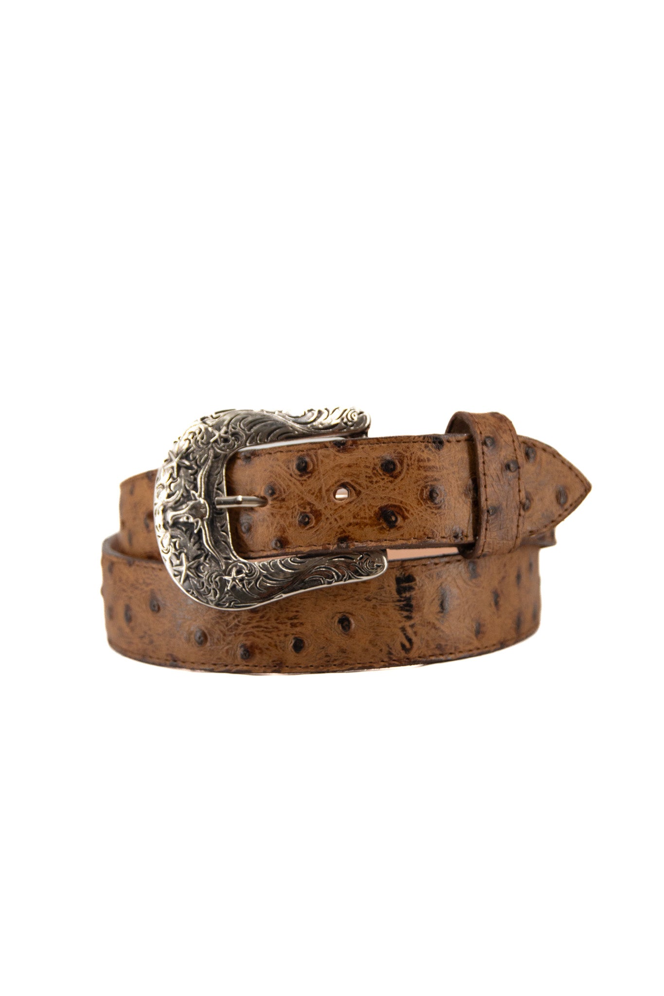 Ostrich Ranch Print Cowboy Belt