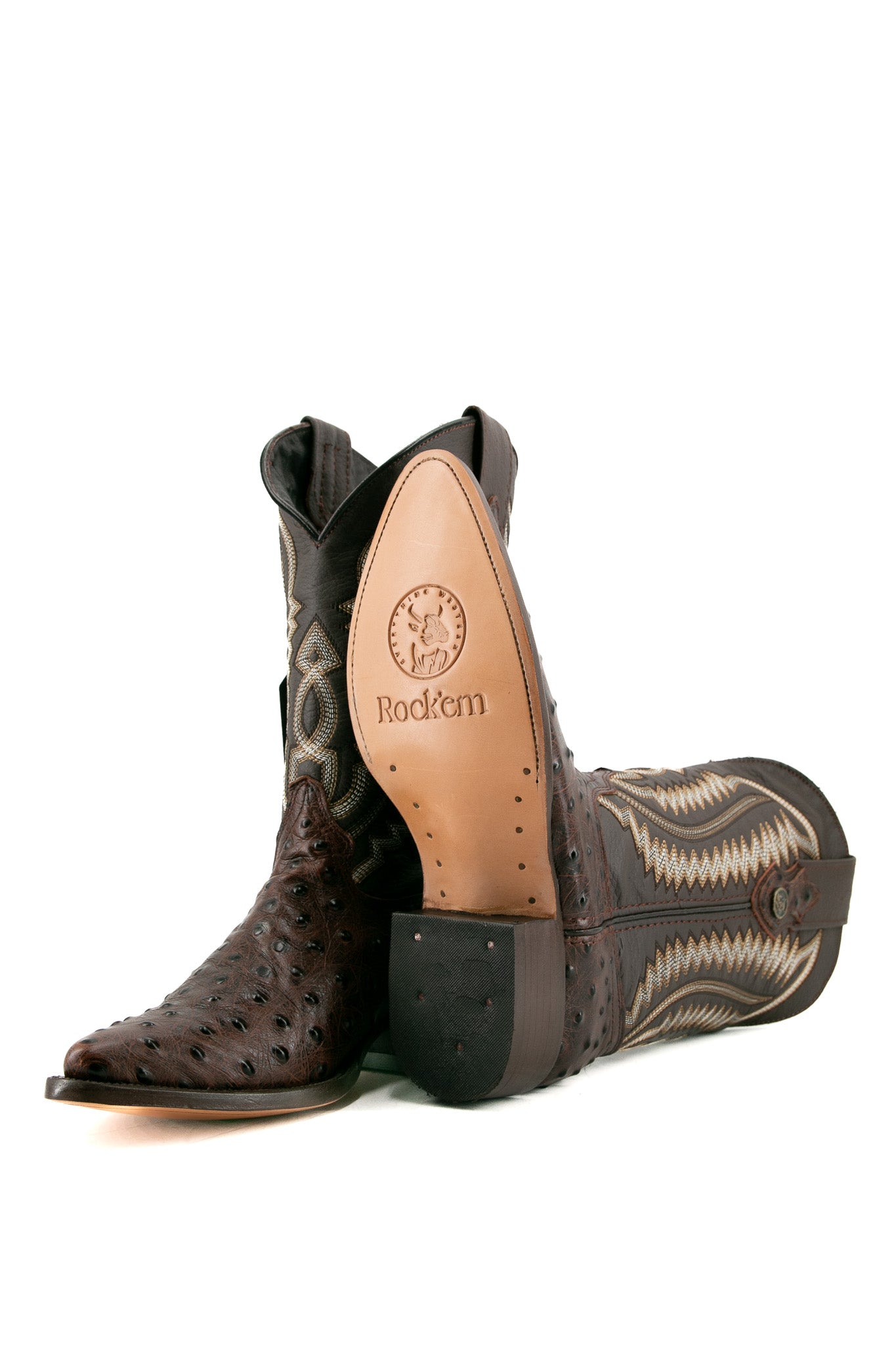 Ostrich Ranch Snip Toe Cowboy Boot