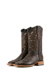 Tooled Cincelado Square Toe Cowgirl Boot