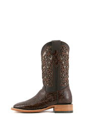 Tooled Cincelado Square Toe Cowgirl Boot