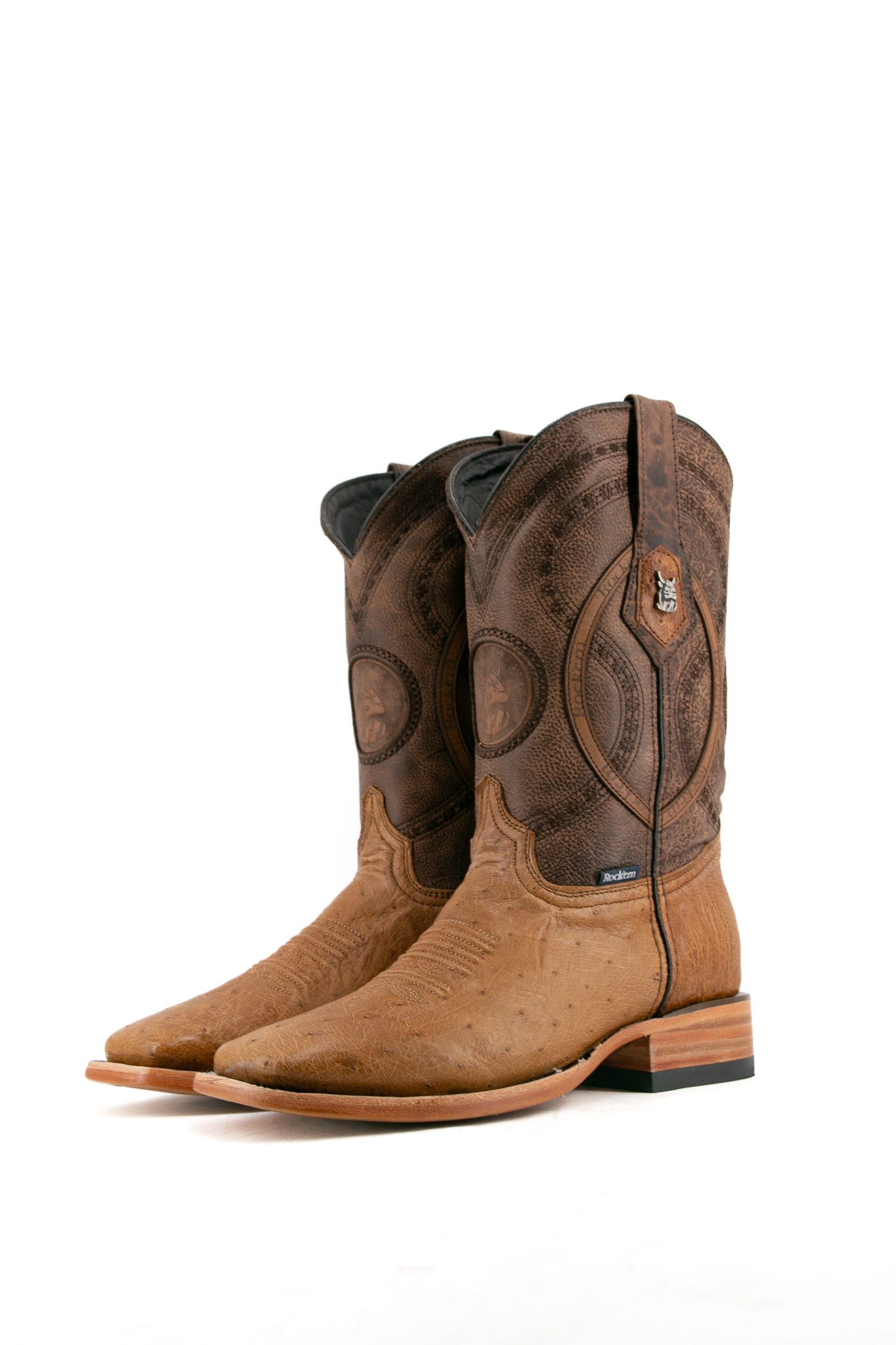 Ostrich square toe cowboy boots best sale