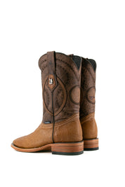 Smooth Ostrich Square Toe Exotic Cowboy Boot