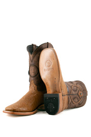 Smooth Ostrich Square Toe Exotic Cowboy Boot