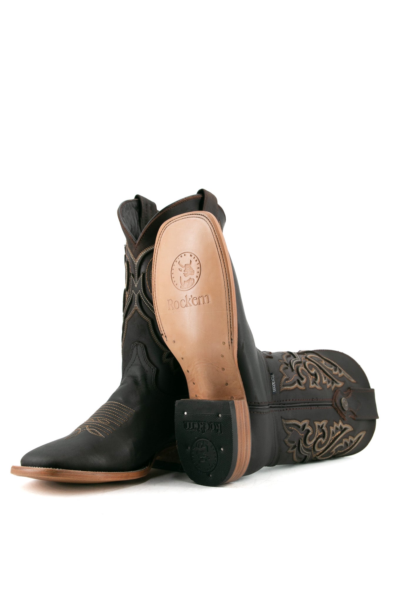 Ranch Hand Rumble Brown Square Toe Cowboy Boot