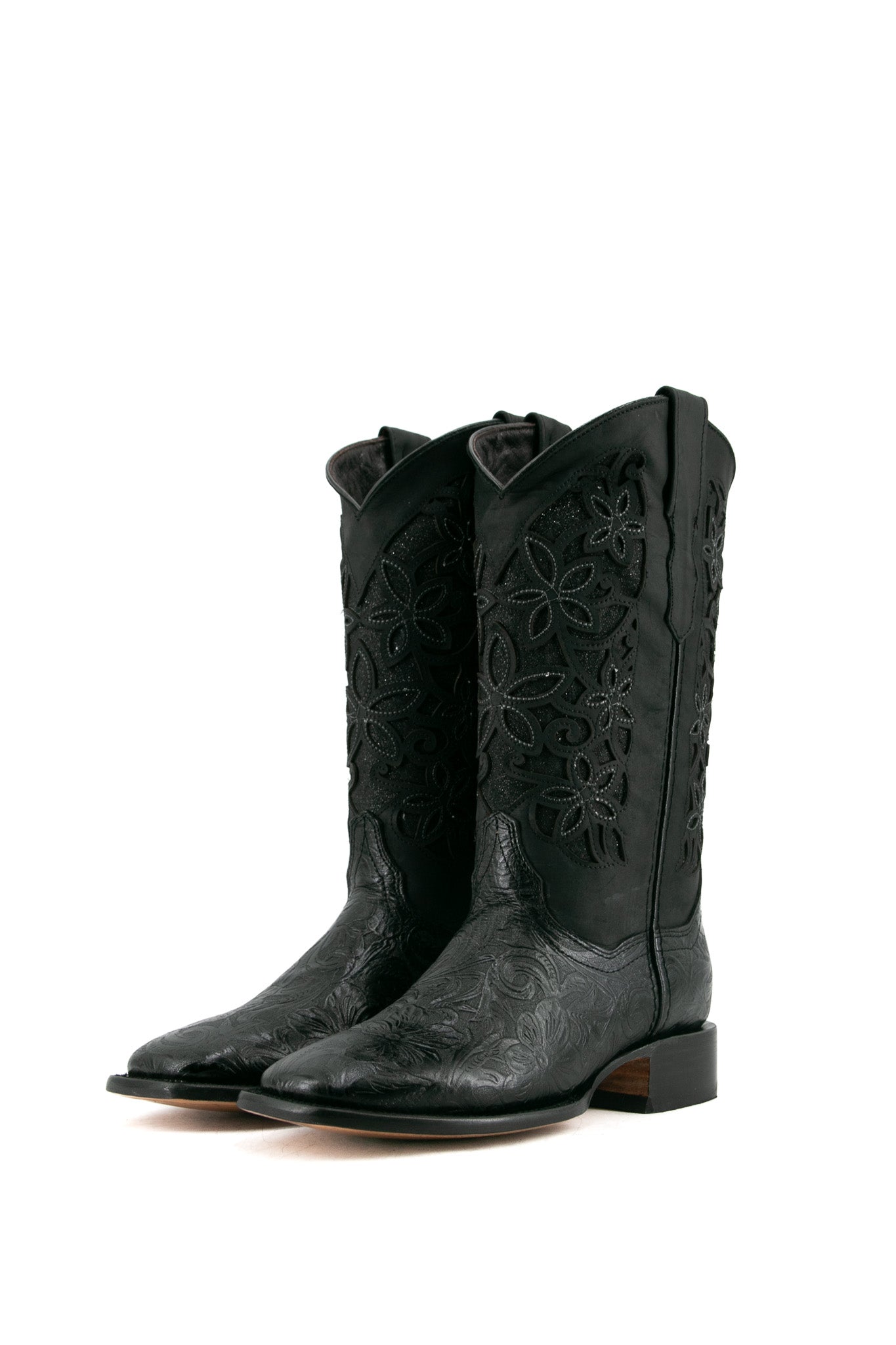 Midnight Tooled Square Toe Cowgirl Boot