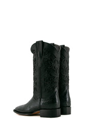 Midnight Tooled Square Toe Cowgirl Boot