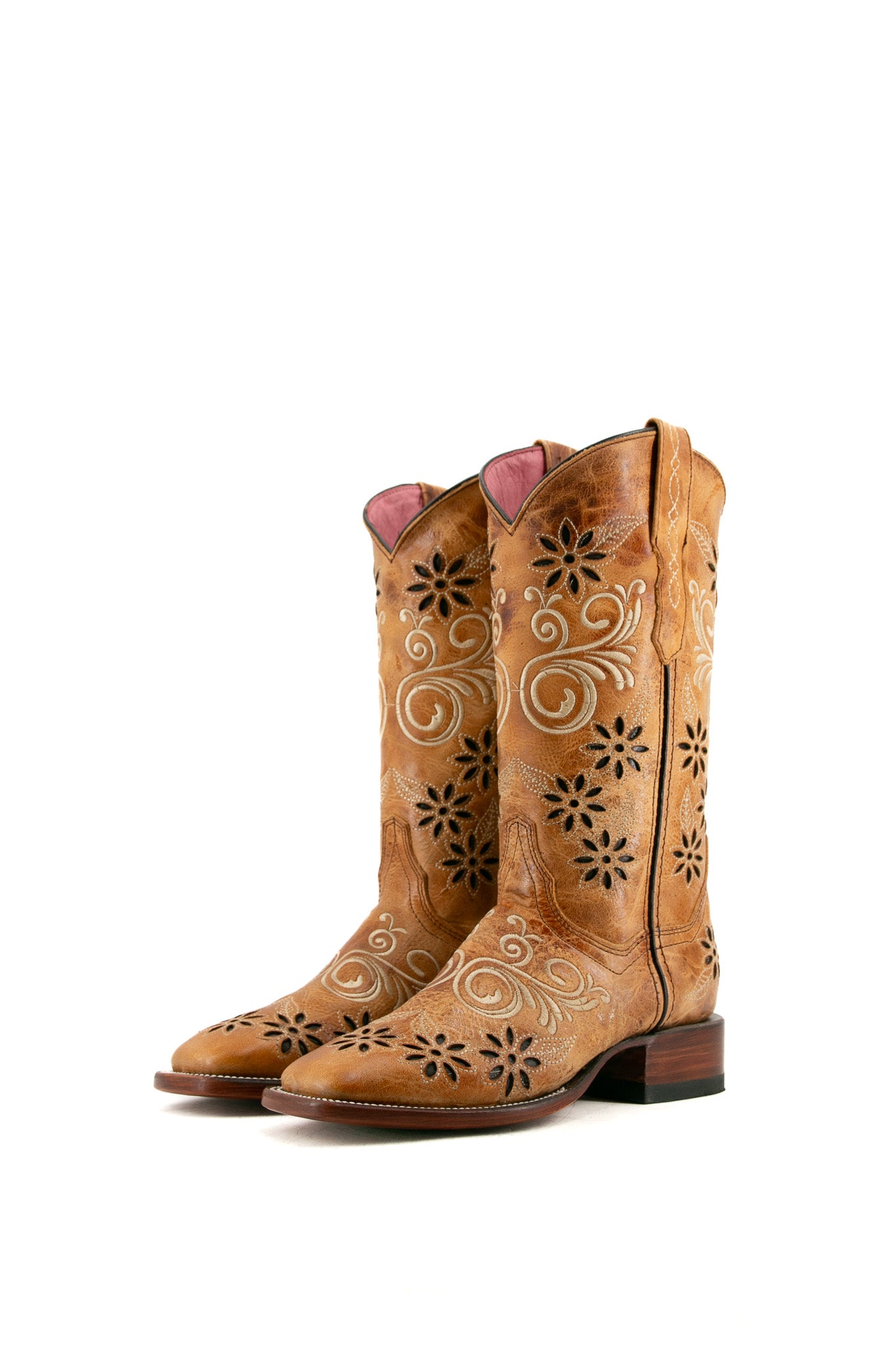 Alora Old Crazy Tan Square Toe Cowgirl Boot