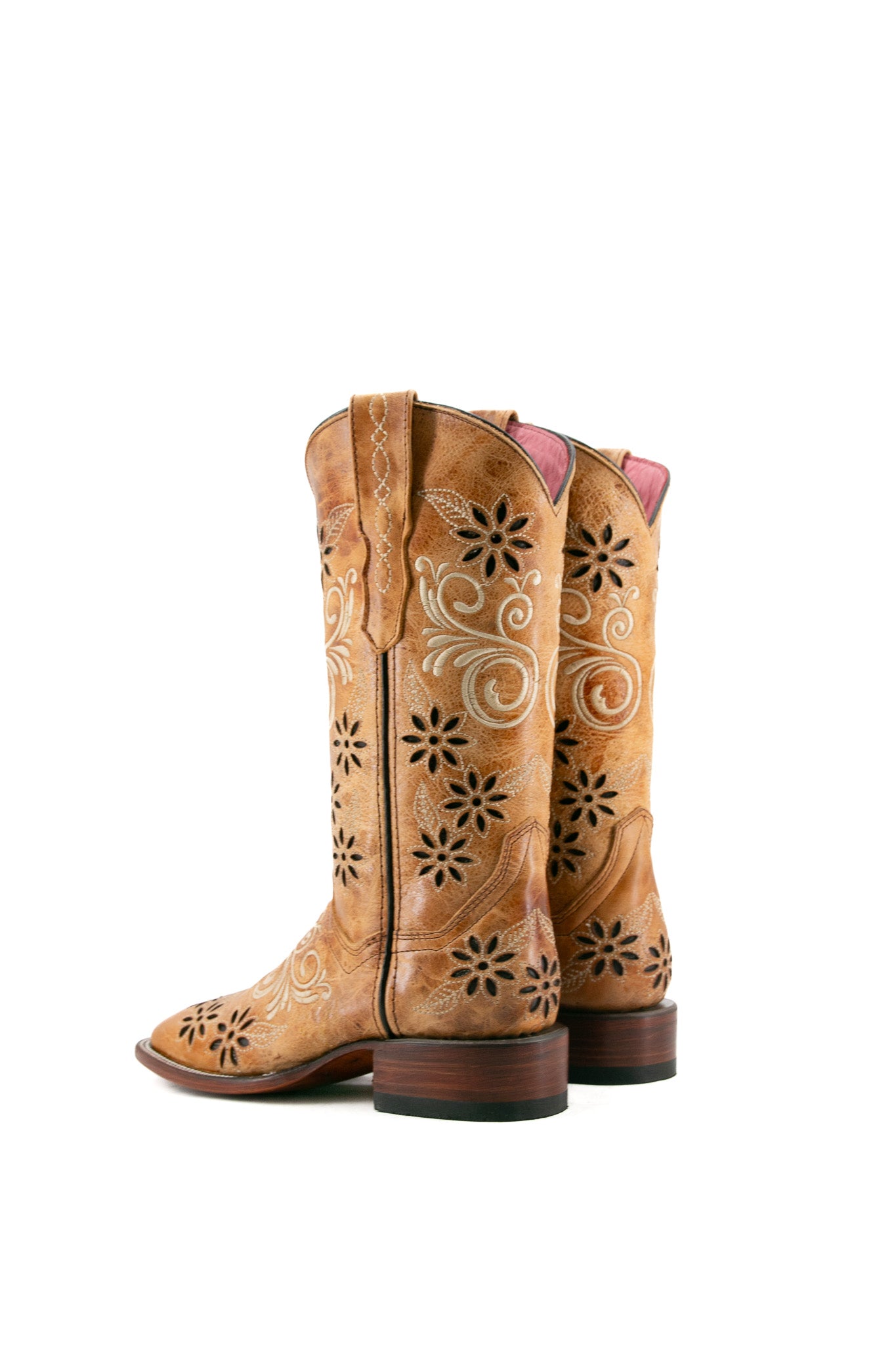 Alora Old Crazy Tan Square Toe Cowgirl Boot