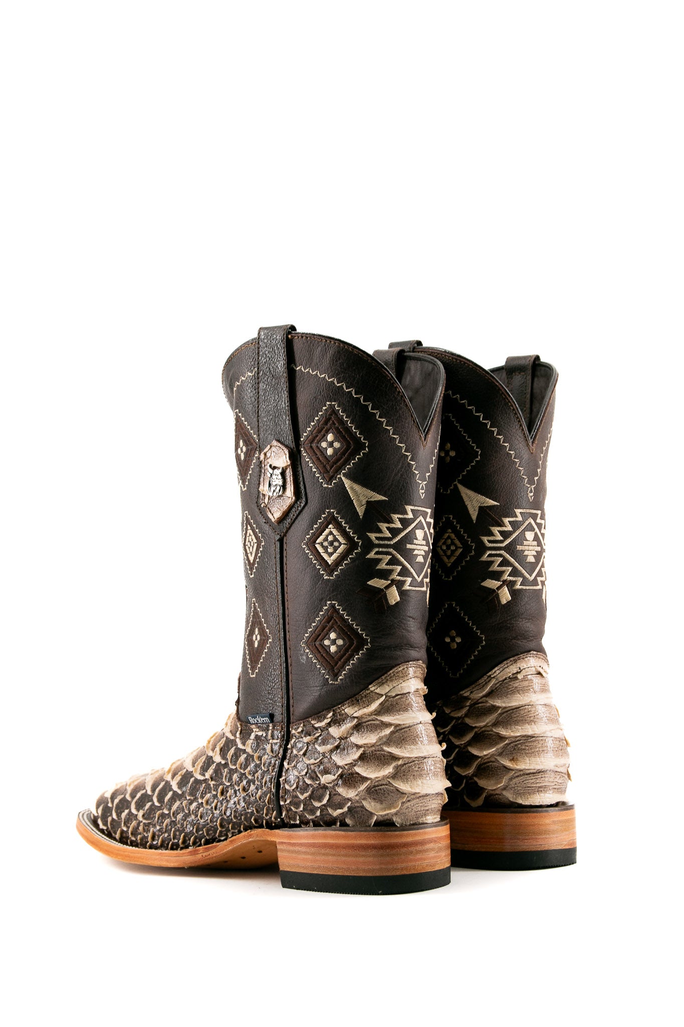 Python Saddle Brown Square Toe Cowboy Boot