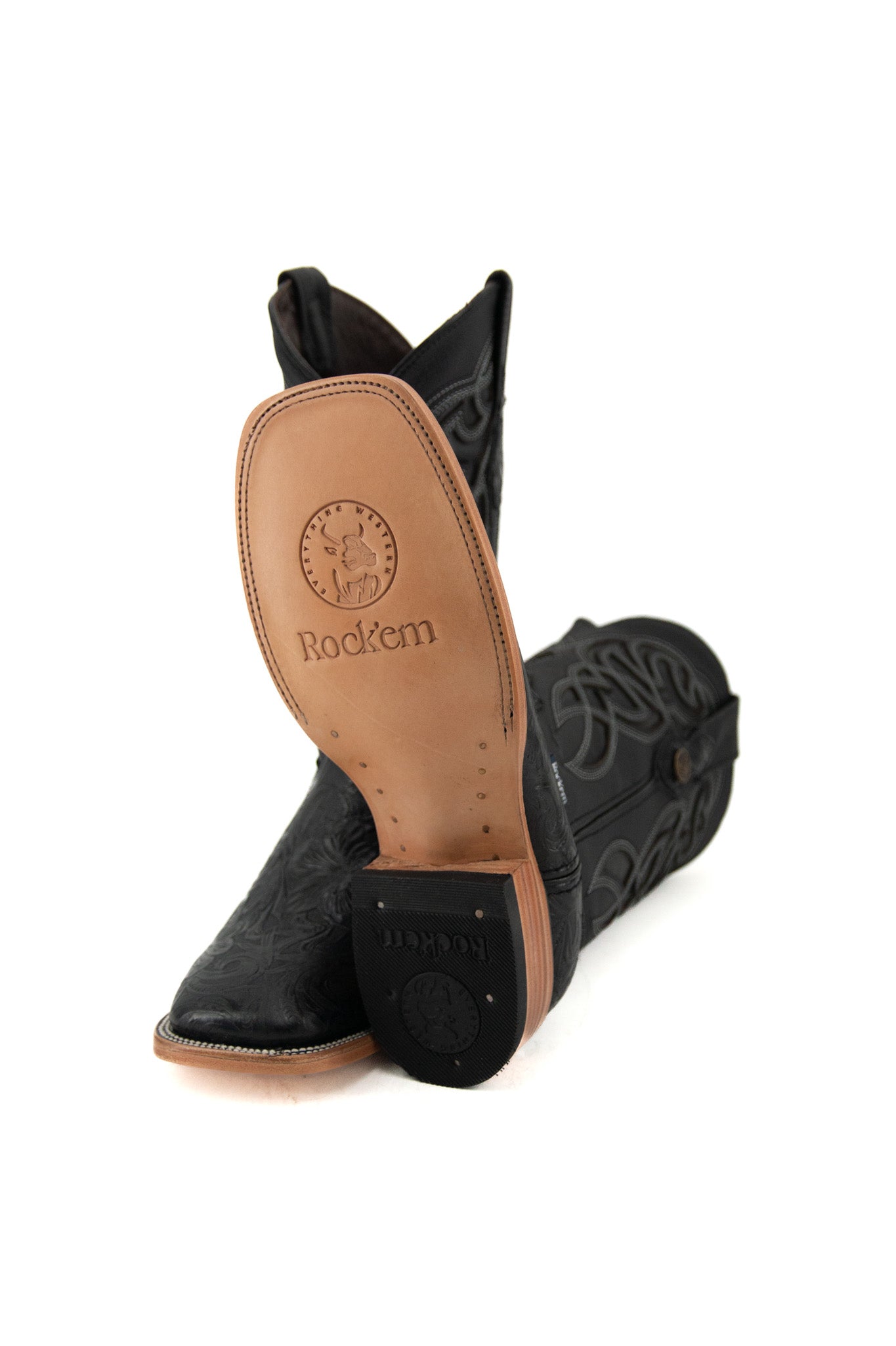 Tooled Cincelado Square Toe Cowboy Boot