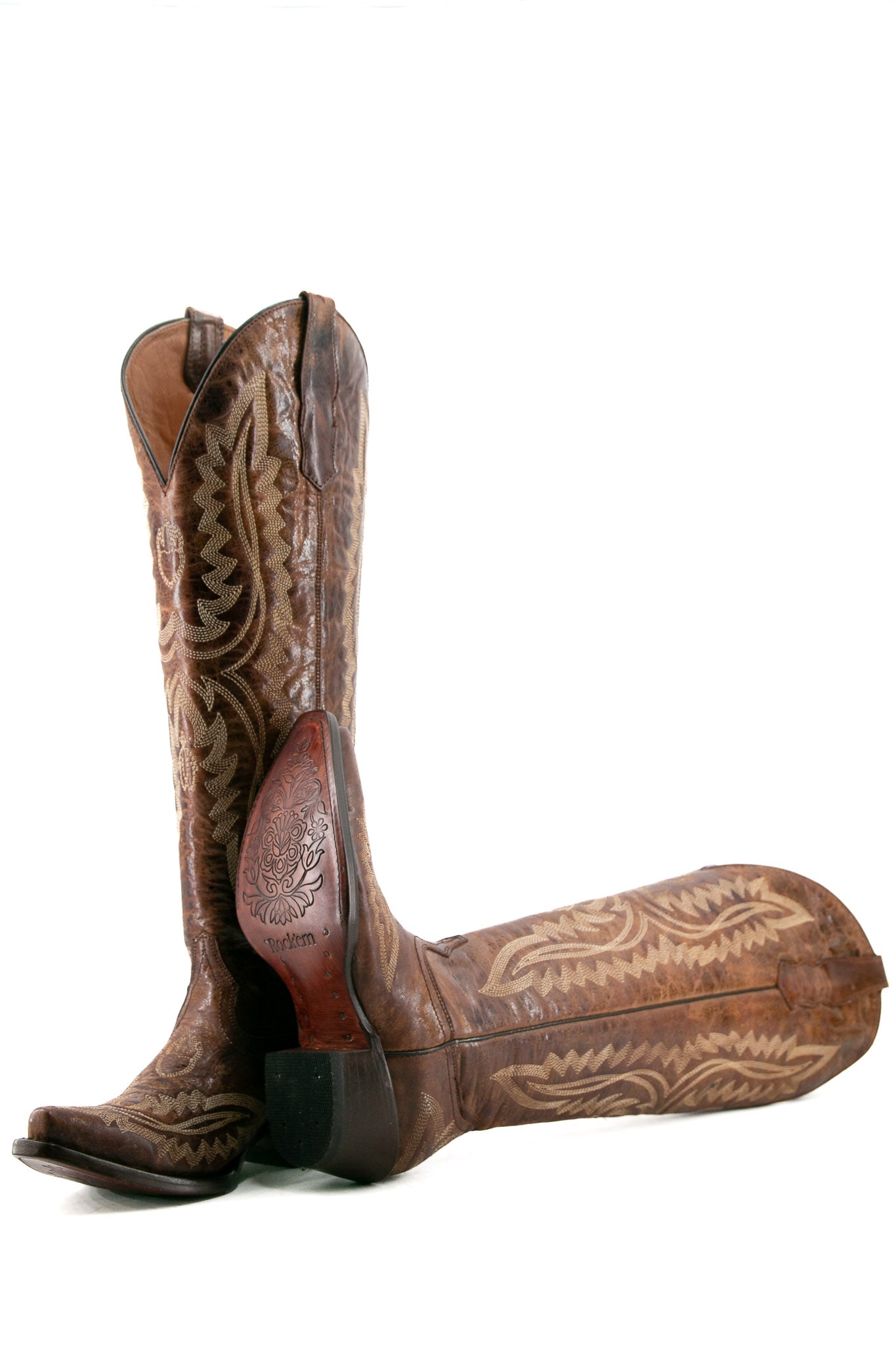 Valencia Brigith Tall Snip Toe Cowgirl Boot FINAL SALE – Rock'Em Valencia Brigith Tall Snip Toe Cowgirl Boot FINAL SALE – Rock'Em