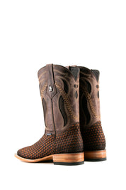 France Woven Square Toe Cowboy Boot