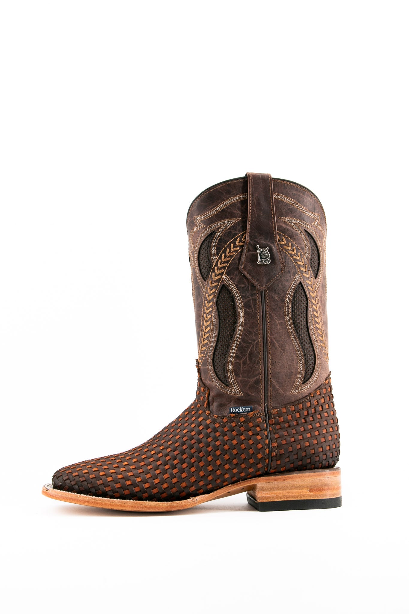 France Woven Square Toe Cowboy Boot