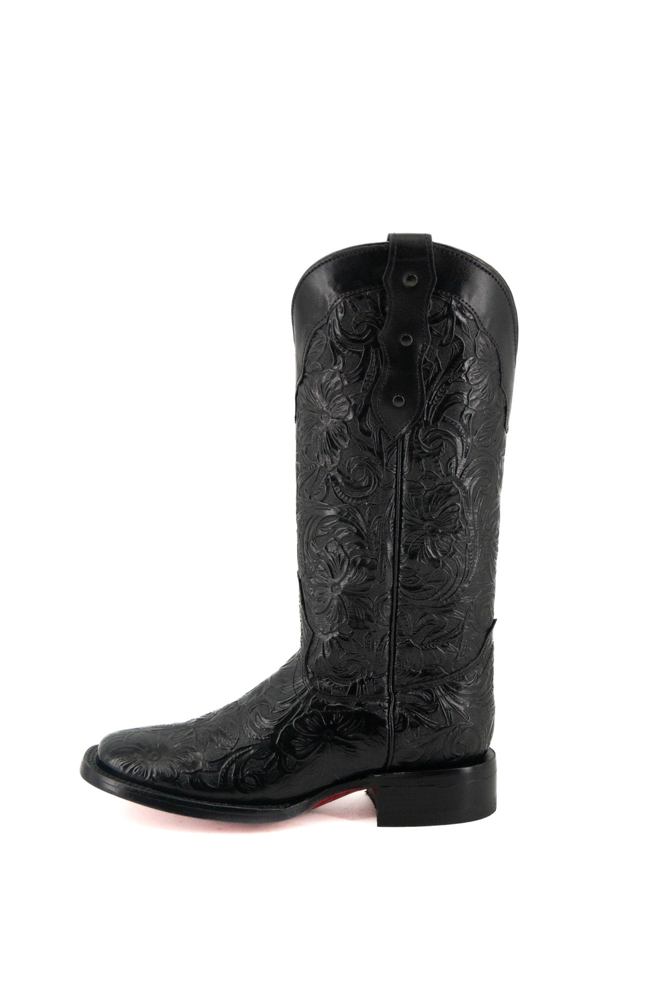 Ruby Cincelado Flor De Luz Red Bottom Square Toe Cowgirl Boot