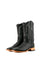 The black Heritage Ebano cowboy boots are genuine leather, featuring a square toe, black ebano vamp, black shaft with white embroidery, rubber heel.