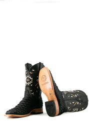 Python Matte Square Toe Cowboy Boot