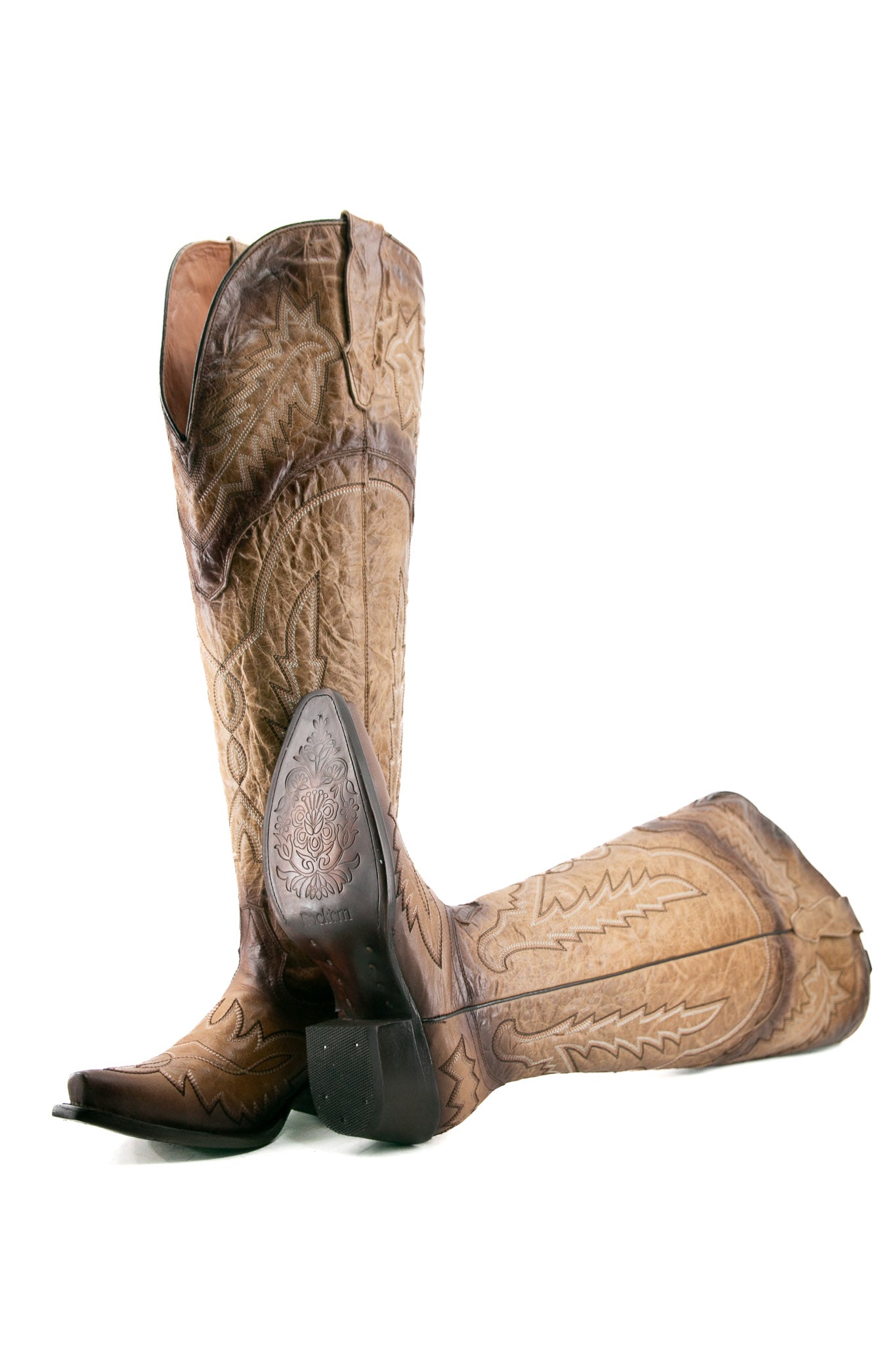 Otoño Montana Knee High Snip Toe Wide Calf Friendly Cowgirl Boot