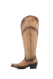 Otoño Montana Knee High Snip Toe Wide Calf Friendly Cowgirl Boot