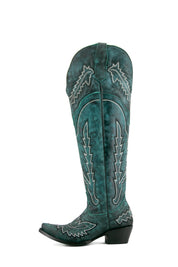 Otoño Montana Knee High Snip Toe Wide Calf Friendly Cowgirl Boot