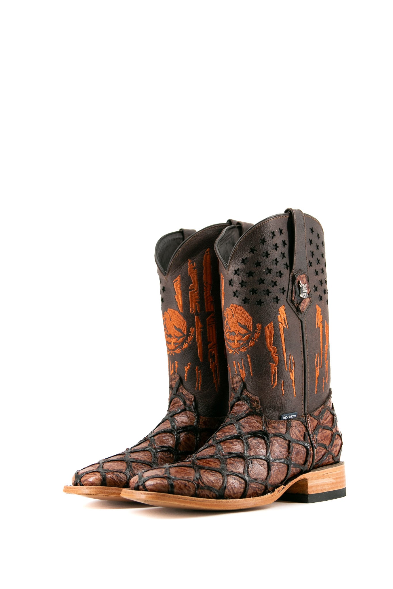 Clone Fish Pirarucu Square Toe Cowboy Boot