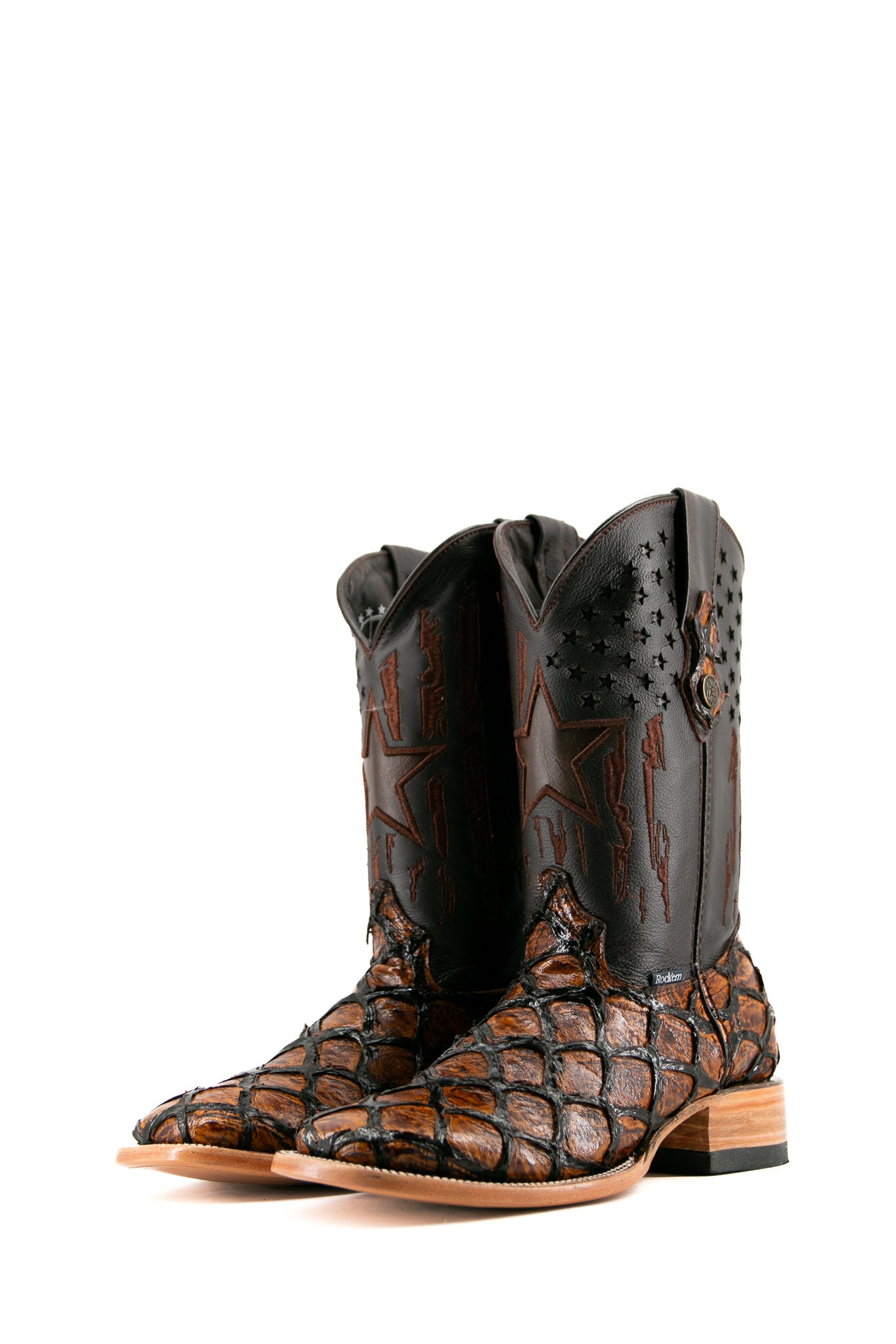 Clone Fish Pirarucu Square Toe Cowboy Boot