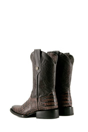 Caiman Belly Rodeo Toe Cowboy Boot