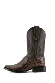 Caiman Belly Rodeo Toe Cowboy Boot