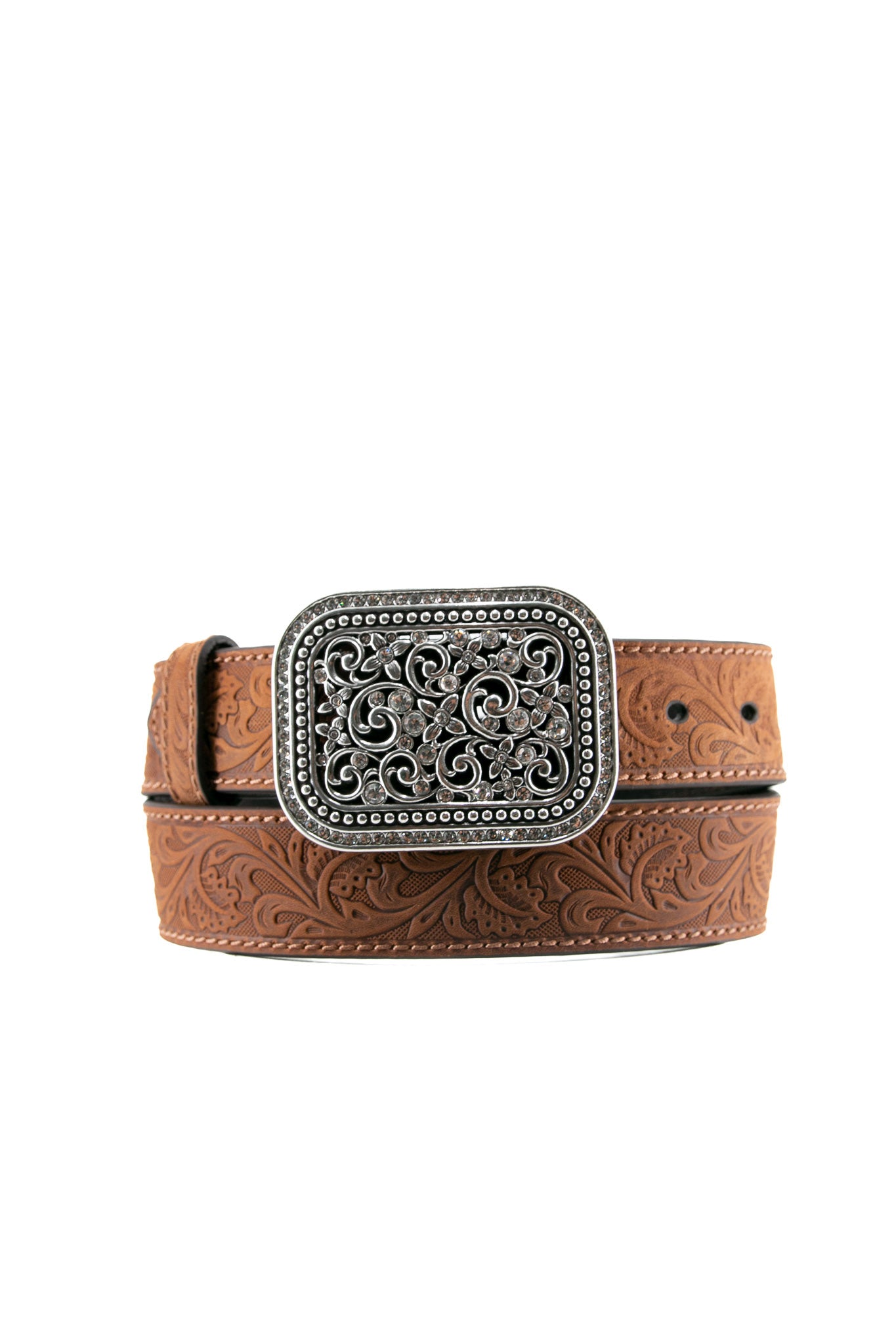 Ariat Women's Tooled Rhinestone Cowgirl Belt