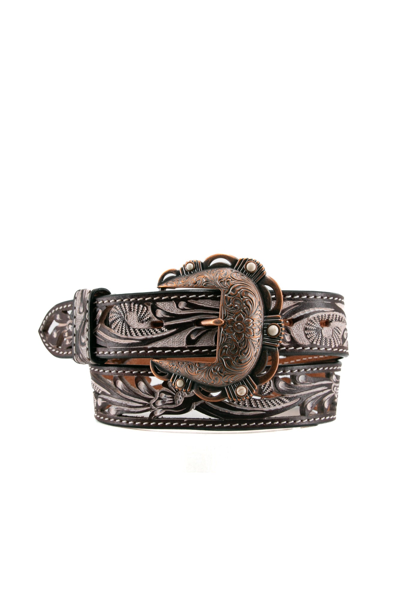 Angel Ranch White Wash Filigree Western Cowgirl Belt