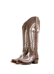 Amanda Tall Wide Calf Friendly Snip Toe Cowgirl Boots