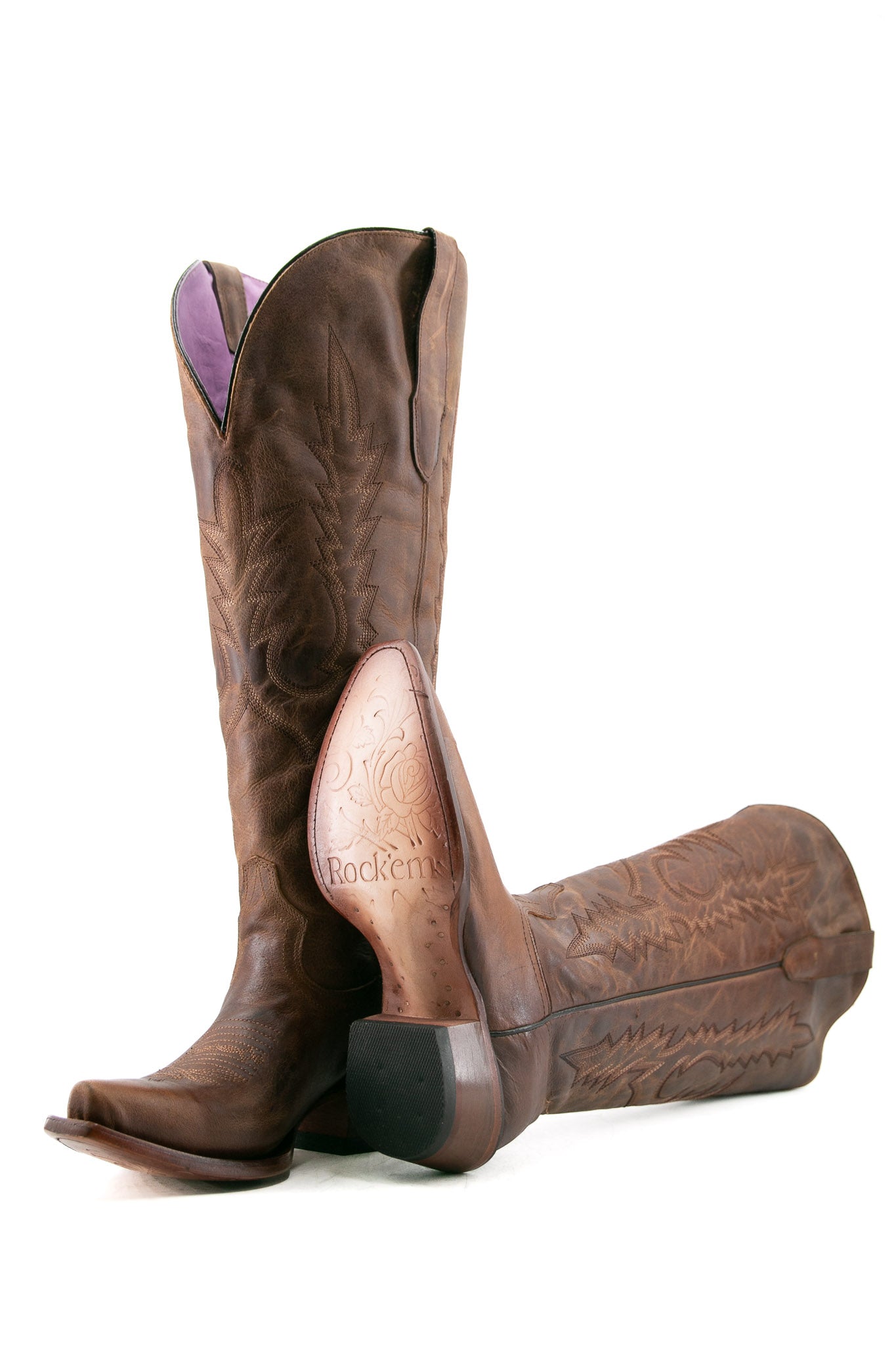 Natali Tall Wide Calf Friendly Snip Toe Cowgirl Boot