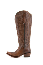 Natali Tall Wide Calf Friendly Snip Toe Cowgirl Boot