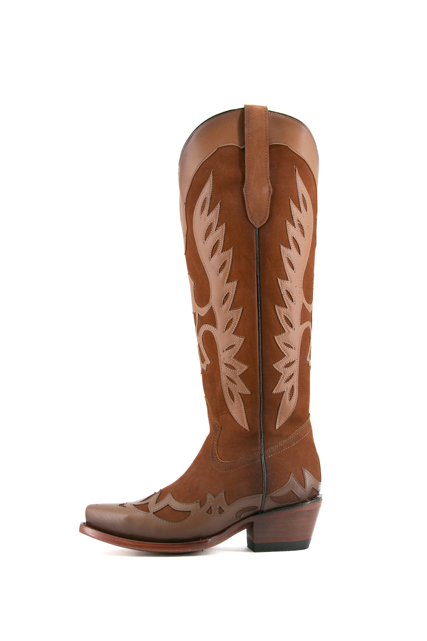 Kat Nobuck Tall Wide Calf Friendly Snip Toe Cowgirl Boots