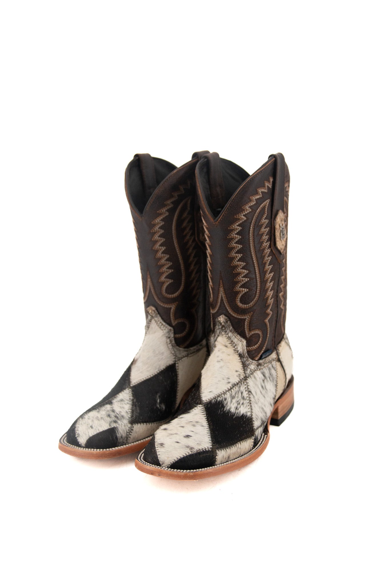 Men's Cowhide Patchwork Square Toe Cowboy Boot Size 6 Box PR3