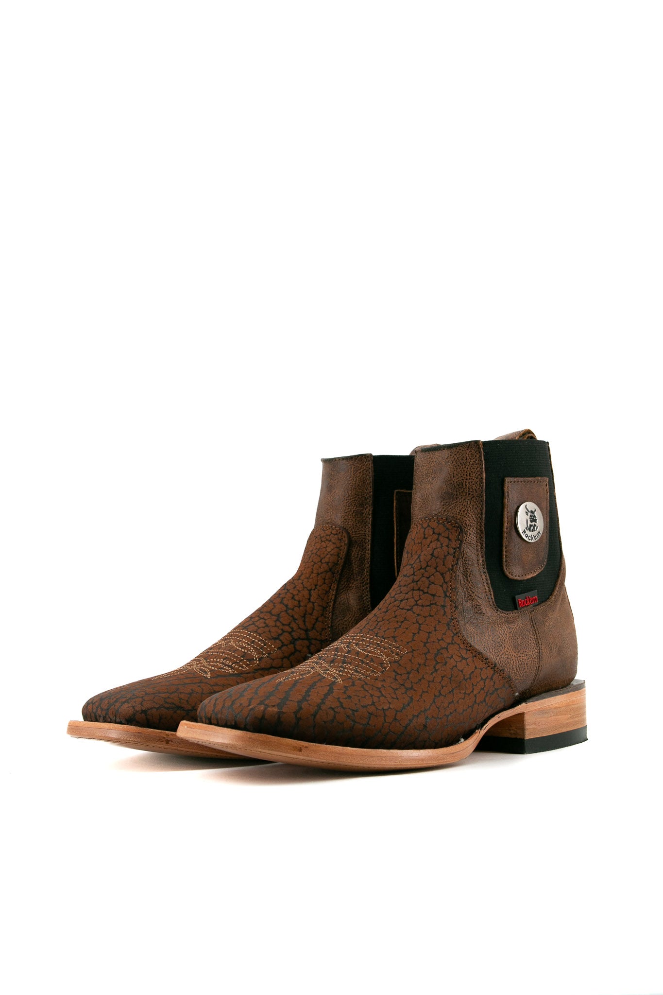 Bull Neck Square Toe Ankle Boot