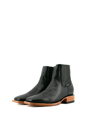 Black Atenas Square Toe Men Ankle Boot