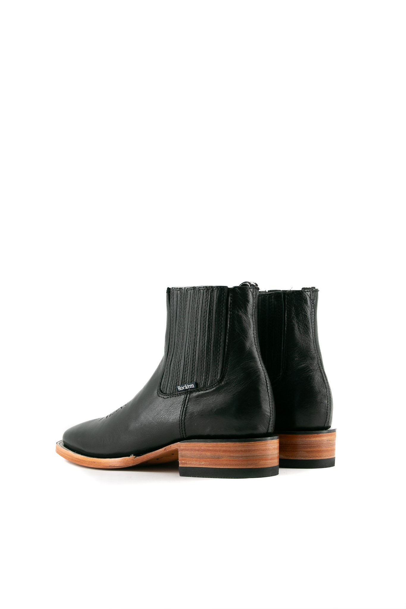 Black Atenas Square Toe Men Ankle Boot