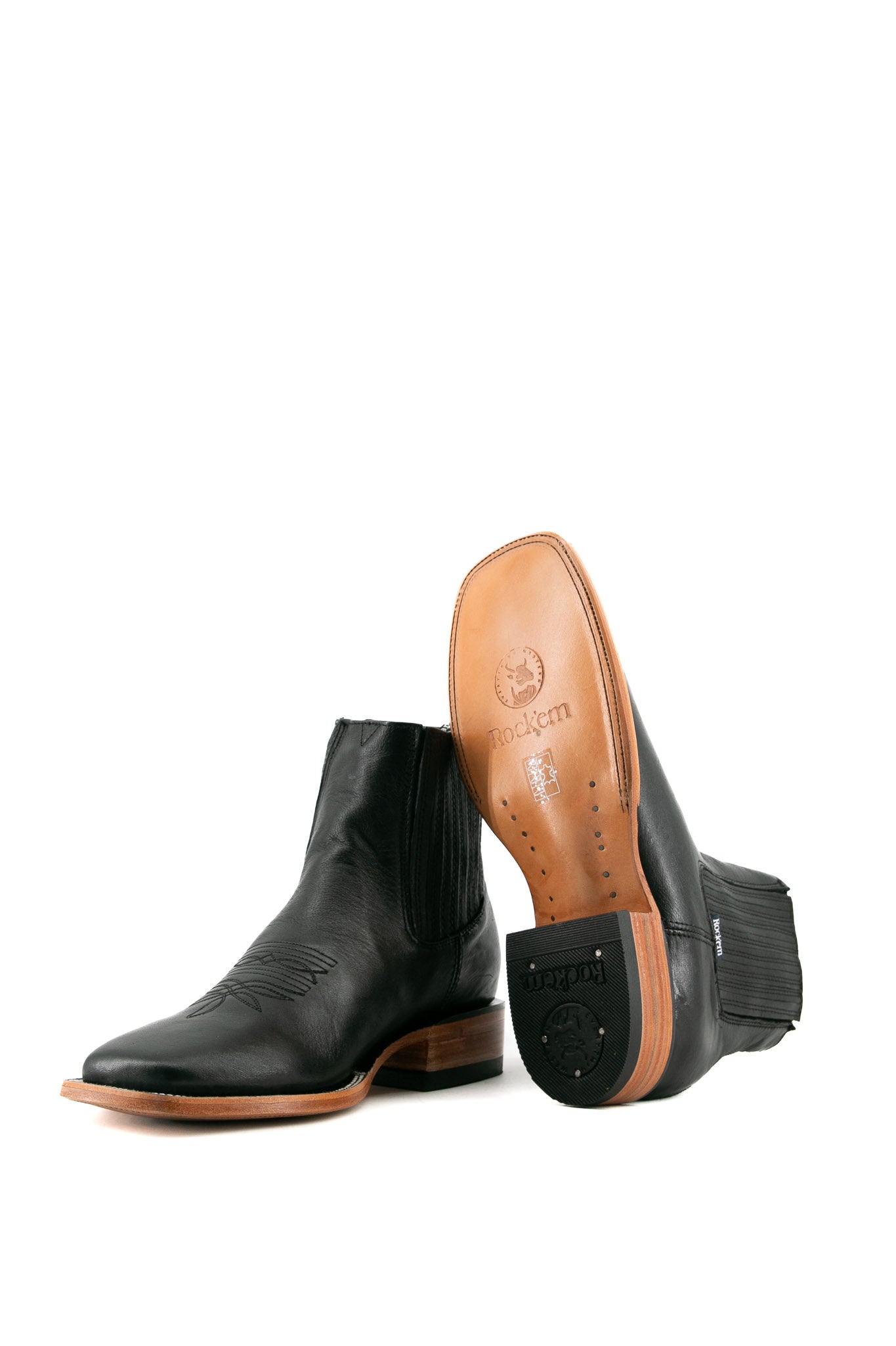 Black Atenas Square Toe Men Ankle Boot