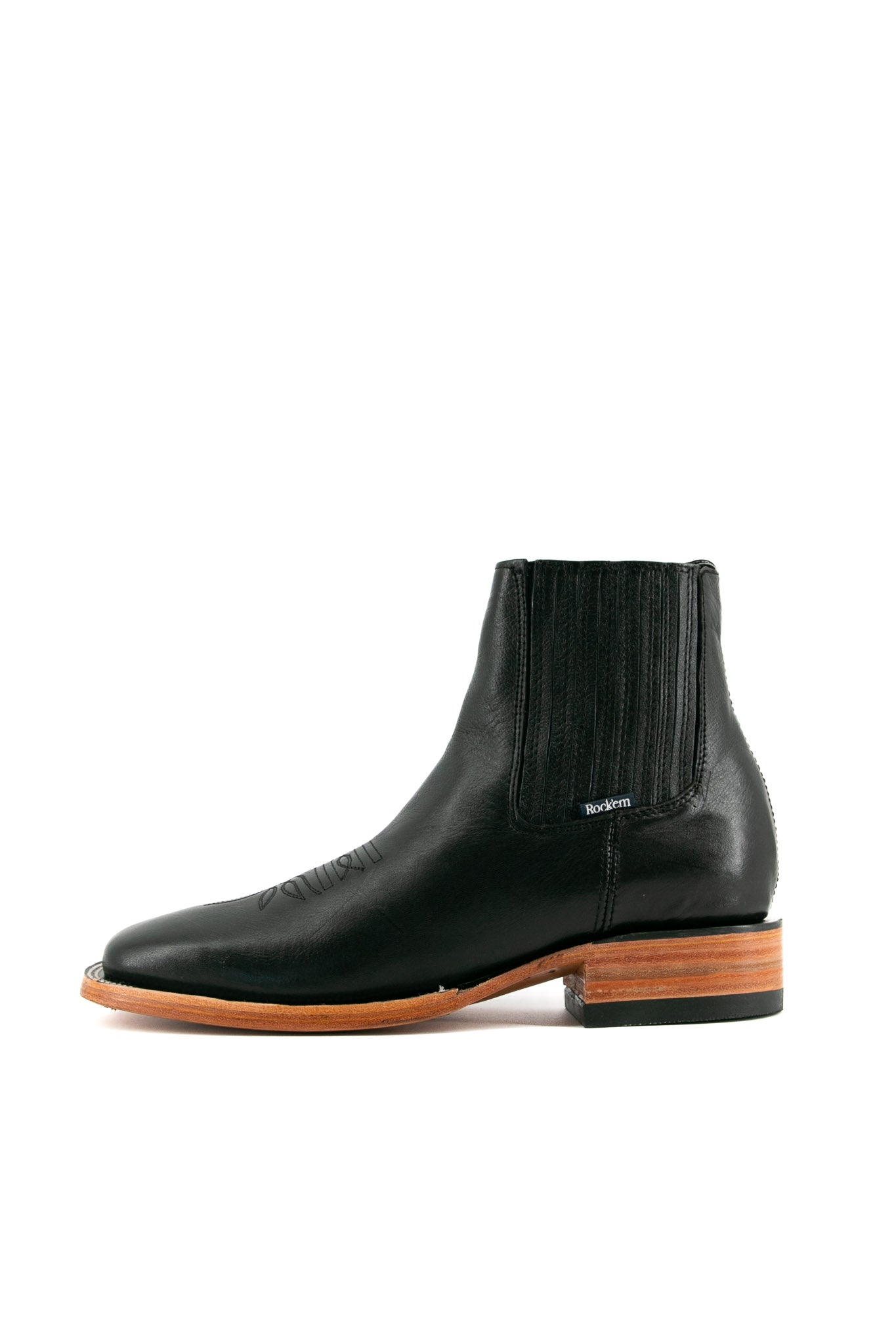 Black Atenas Square Toe Men Ankle Boot