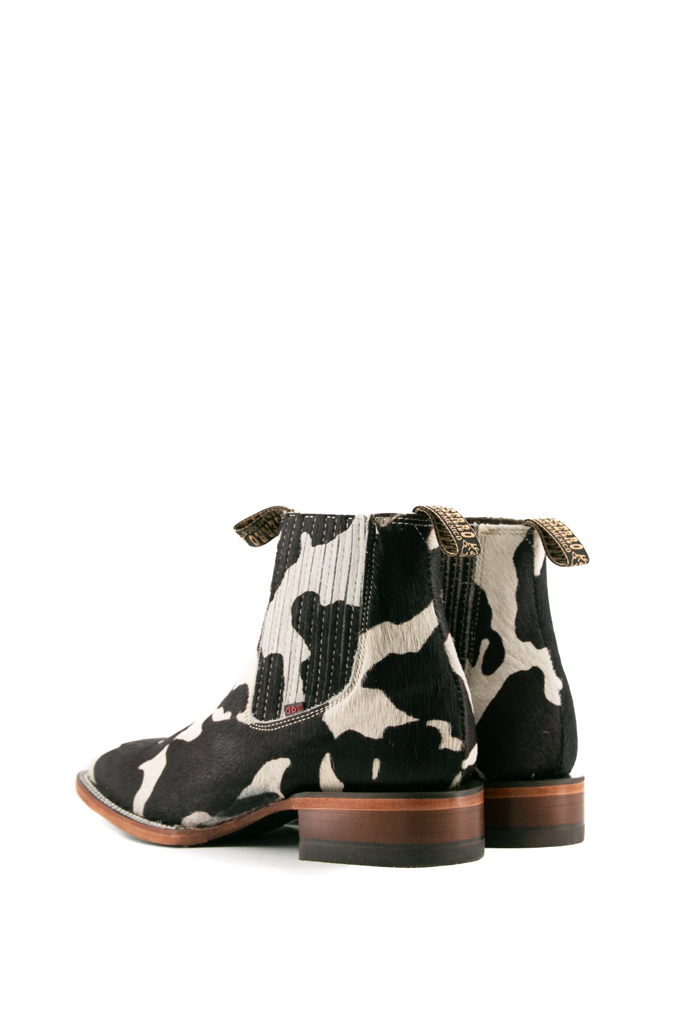 Mens Bessero Cuero Pelo de Vaca Square Toe Ankle Boot