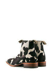 Mens Bessero Cuero Pelo de Vaca Square Toe Ankle Boot