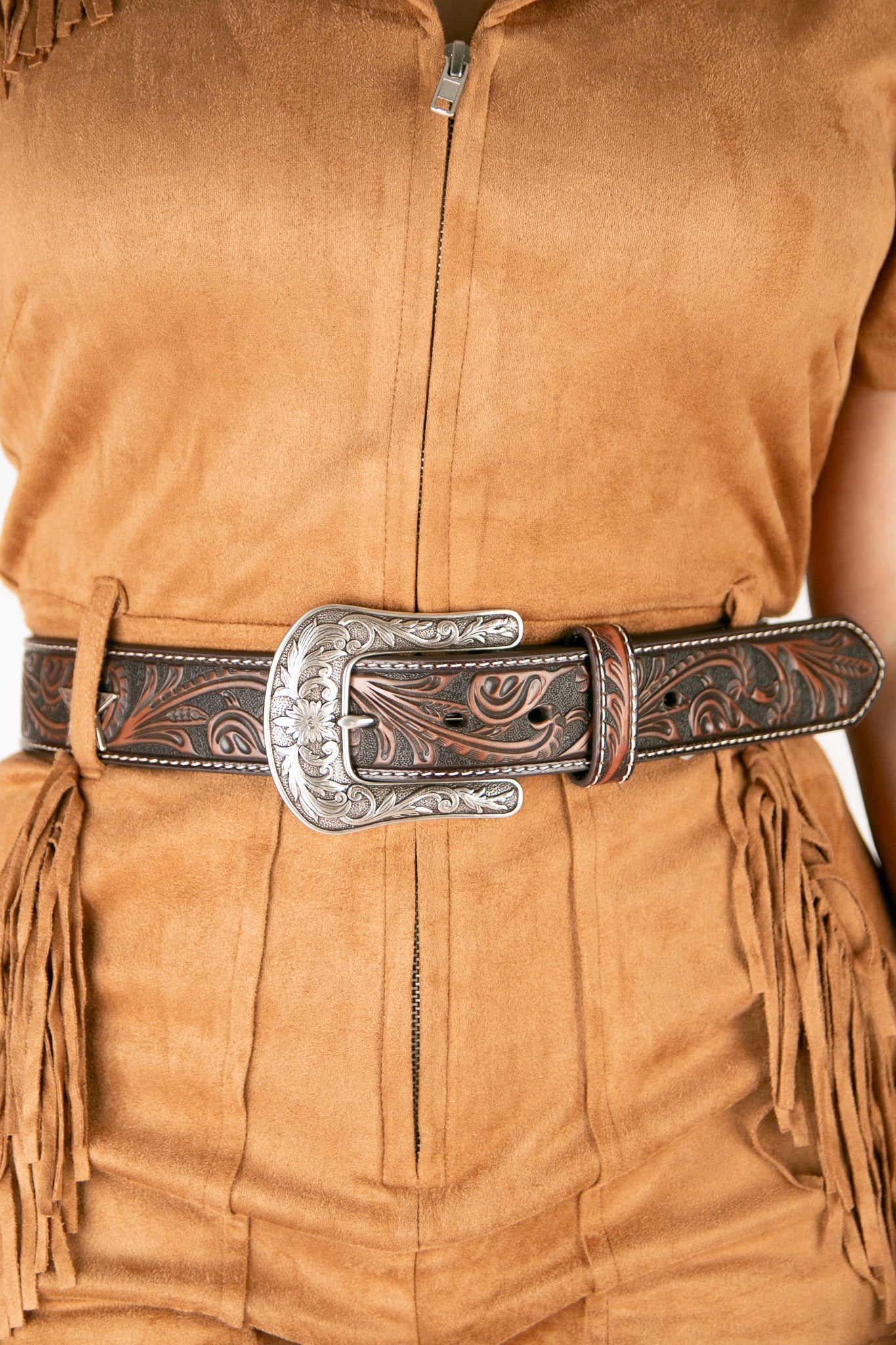 Ariat Star Concho Embossed Brown Cowgirl Belt