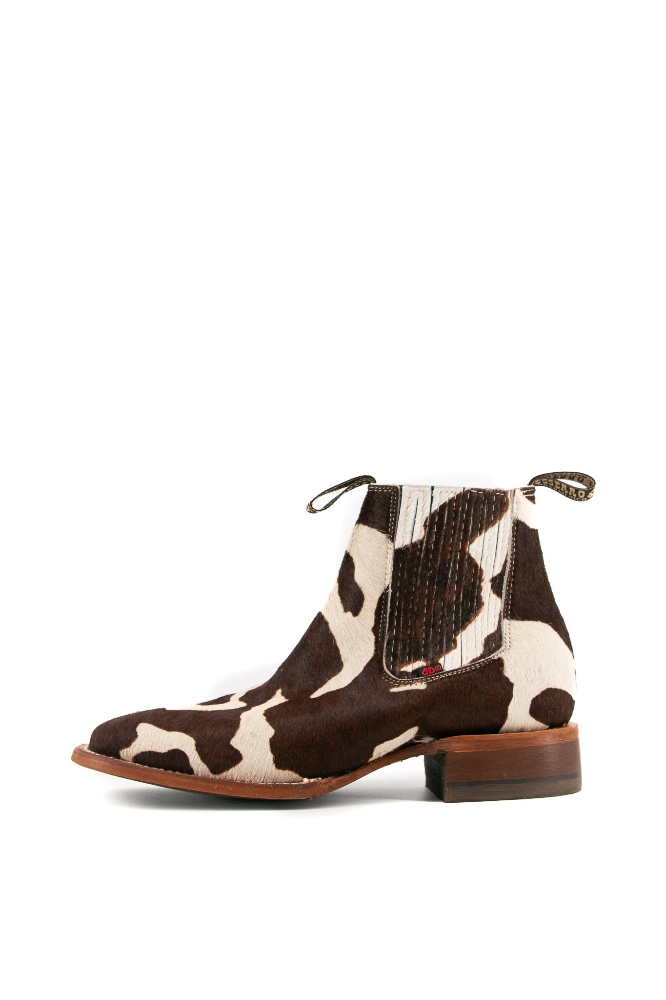 Mens Bessero Cuero Pelo de Vaca Square Toe Ankle Boot