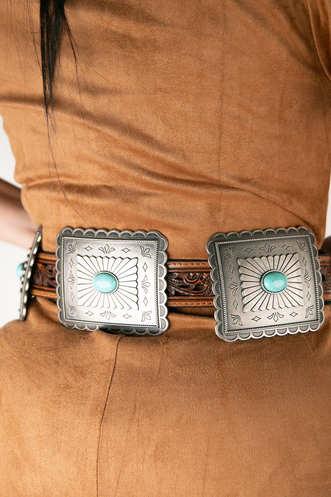 Ariat Turquoise Brown Concho Cowgirl Belt