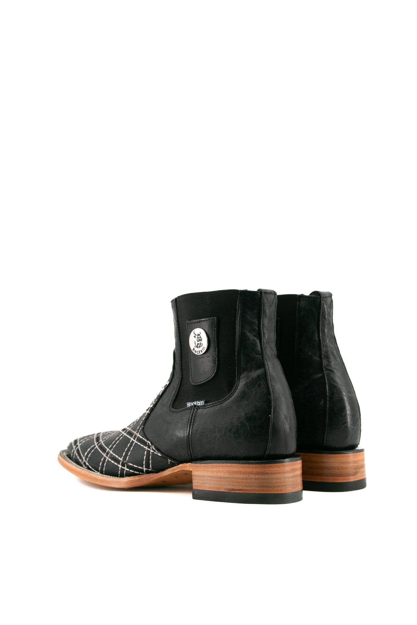 Patchwork Men Square Toe Ankle Boot