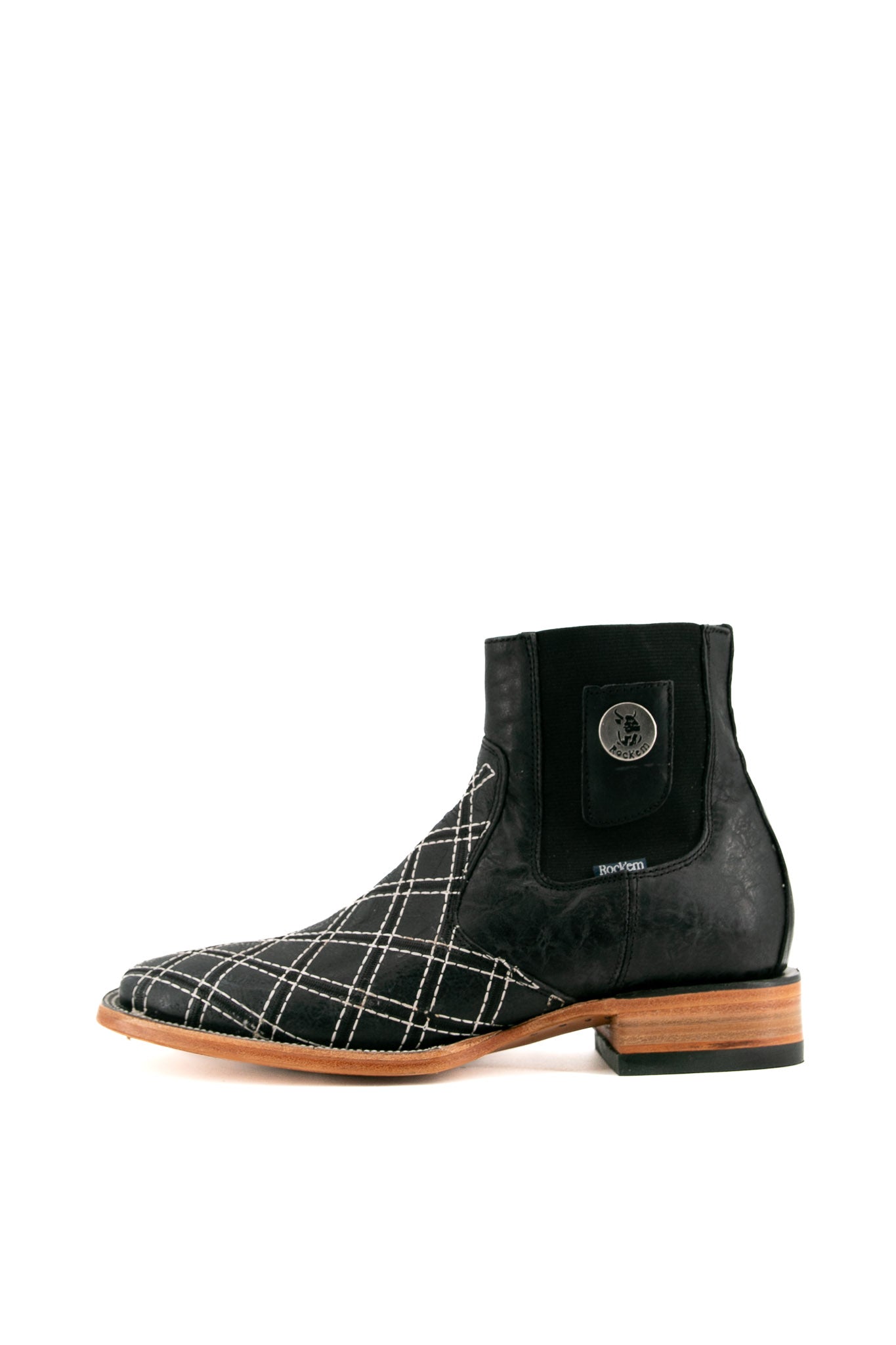 Patchwork Men Square Toe Ankle Boot