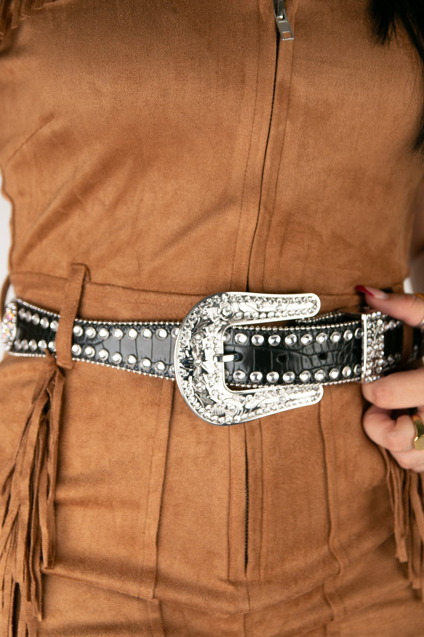 Blazin Roxx Rhinestone Lined Concho Cowgirl Belt