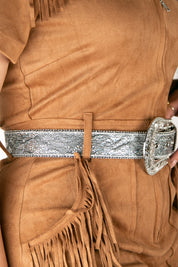 Nocona Glitter Lace Overlay Engraved Cowgirl Belt